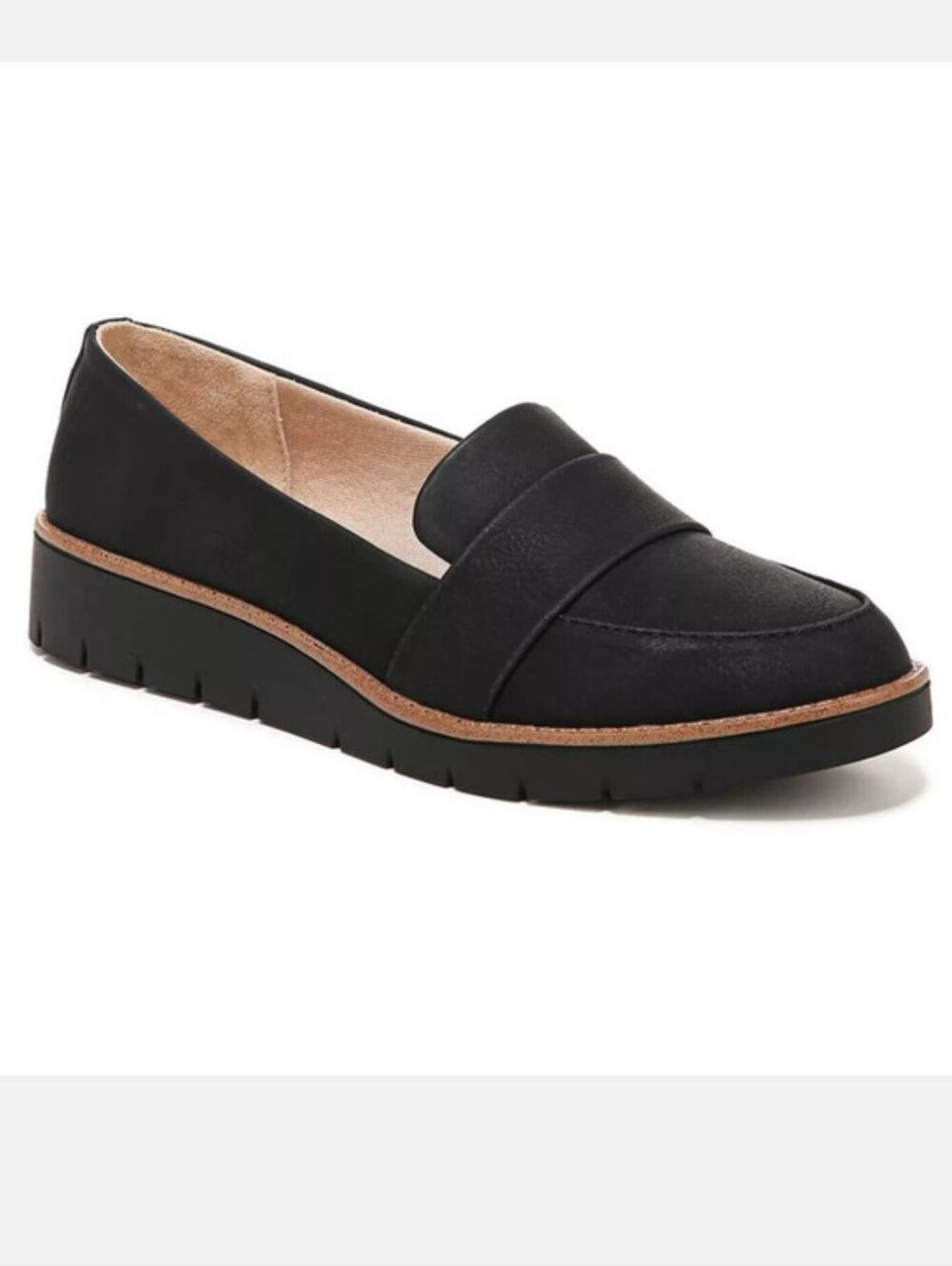 LifeStride Ollie Slip On Loafer Black Women's 7.5 Comfort Shoe